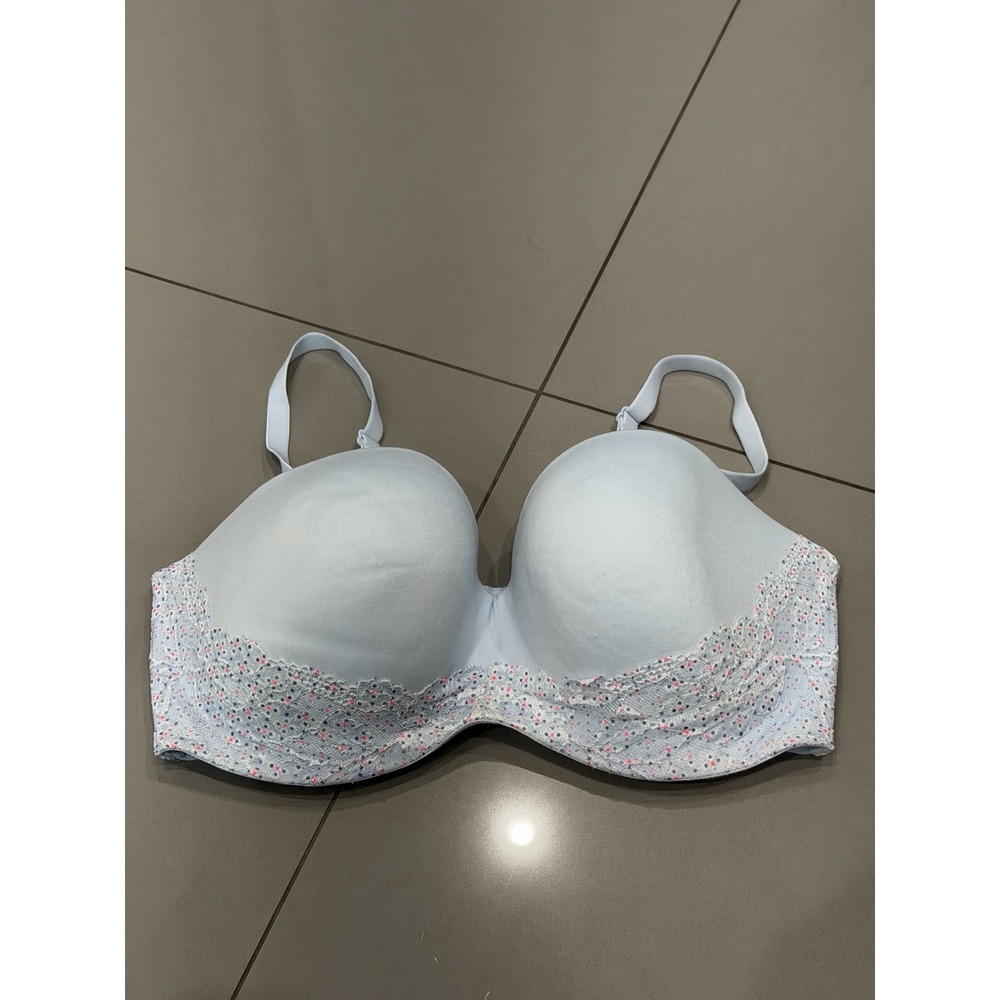 Victoria's Secret Blue Lined Bra 38DDD Bottom Lace